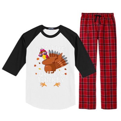 Queen Turkey Matching Outfit Thanksgiving Pajamas Family Raglan Sleeve Pajama Set