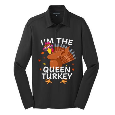 Queen Turkey Matching Outfit Thanksgiving Pajamas Family Silk Touch Performance Long Sleeve Polo