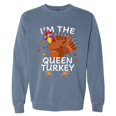 Queen Turkey Matching Outfit Thanksgiving Pajamas Family Garment-Dyed Sweatshirt