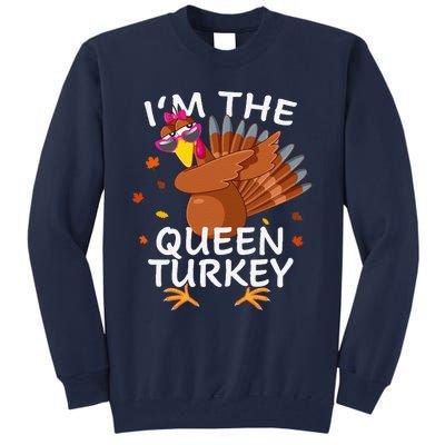 Queen Turkey Matching Outfit Thanksgiving Pajamas Family Tall Sweatshirt