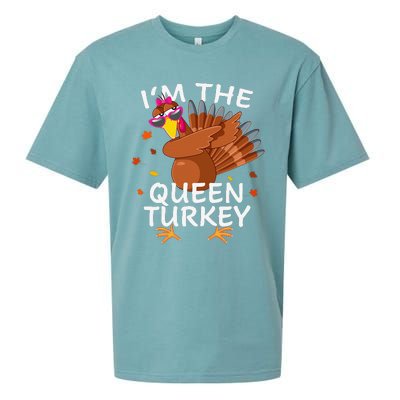 Queen Turkey Matching Outfit Thanksgiving Pajamas Family Sueded Cloud Jersey T-Shirt