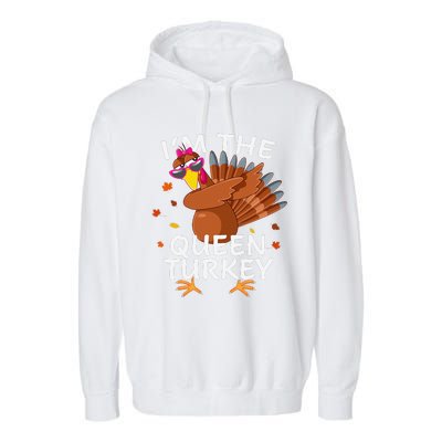 Queen Turkey Matching Outfit Thanksgiving Pajamas Family Garment-Dyed Fleece Hoodie