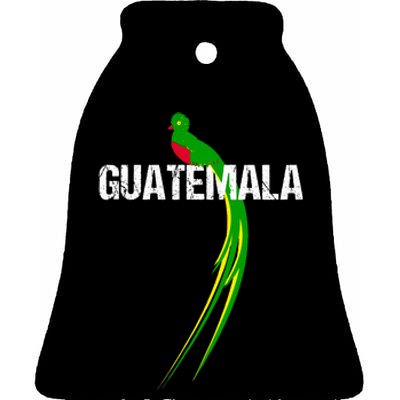 Quetzal The National Bird Of Guatemala Ceramic Bell Ornament