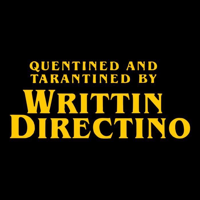Quentined Tarantined Writtin Directino Cropped Pullover Crew