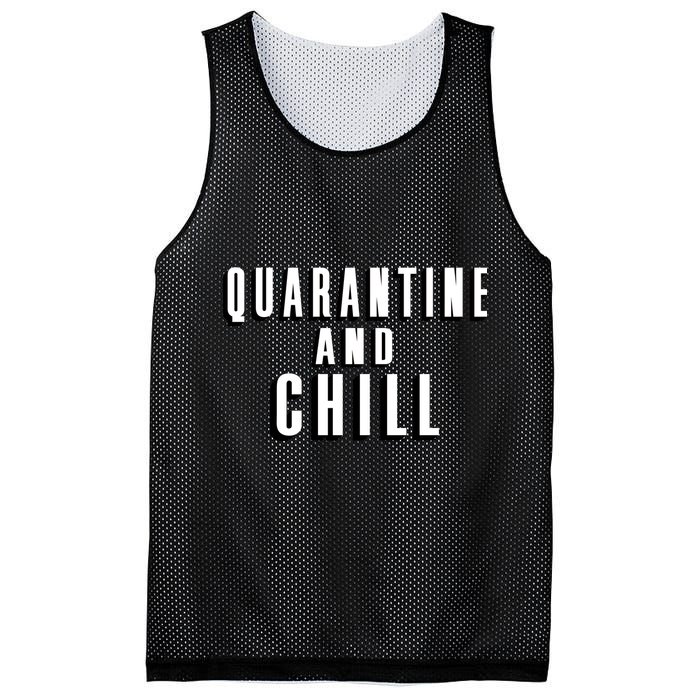 Quarantine And Chill Funny Mesh Reversible Basketball Jersey Tank