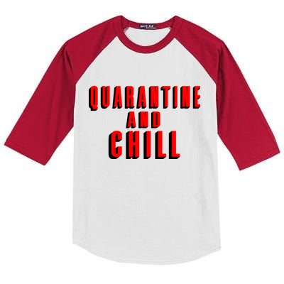 Quarantine And Chill Funny Kids Colorblock Raglan Jersey