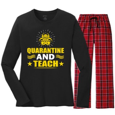 Quarantine And Teach Women's Long Sleeve Flannel Pajama Set 