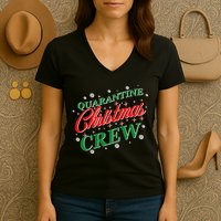 Quarantine Christmas Crew Matching Family Women's V-Neck T-Shirt
