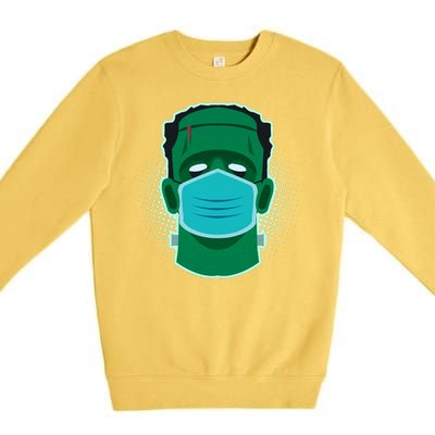 Quarantine Frankenstein With Mask Premium Crewneck Sweatshirt