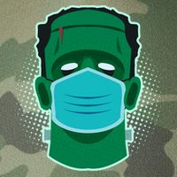 Quarantine Frankenstein With Mask Legacy Tie Dye Trucker Hat