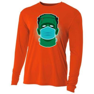 Quarantine Frankenstein With Mask Cooling Performance Long Sleeve Crew