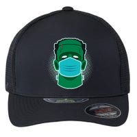 Quarantine Frankenstein With Mask Flexfit Unipanel Trucker Cap