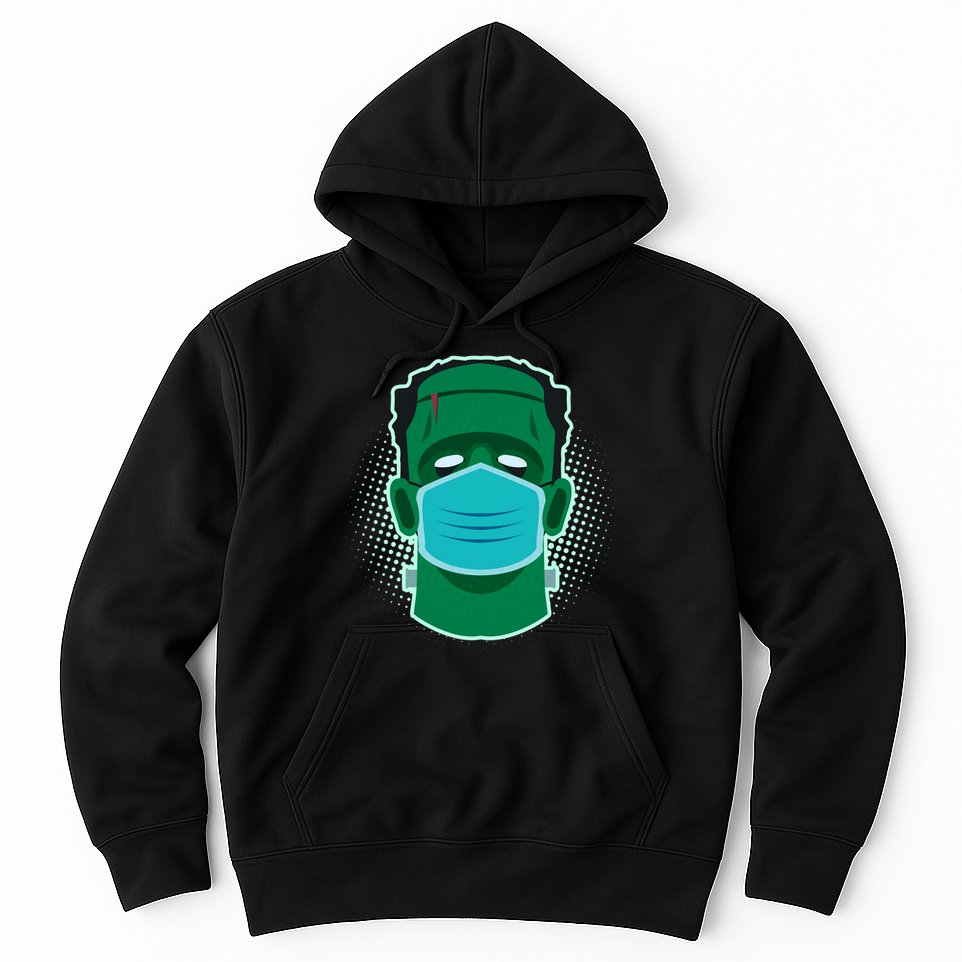 Quarantine Frankenstein With Mask Hoodie