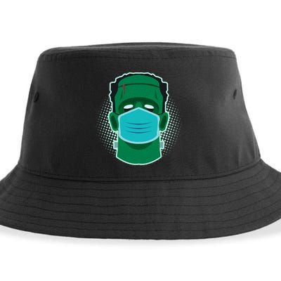 Quarantine Frankenstein With Mask Sustainable Bucket Hat