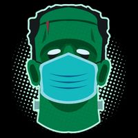 Quarantine Frankenstein With Mask Drawstring Bag