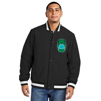 Quarantine Frankenstein With Mask Insulated Varsity Jacket