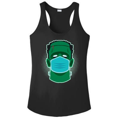 Quarantine Frankenstein With Mask Ladies PosiCharge Competitor Racerback Tank