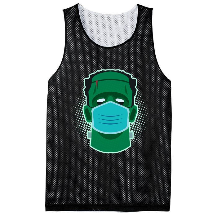 Quarantine Frankenstein With Mask Mesh Reversible Basketball Jersey Tank