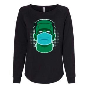 Quarantine Frankenstein With Mask Womens California Wash Sweatshirt