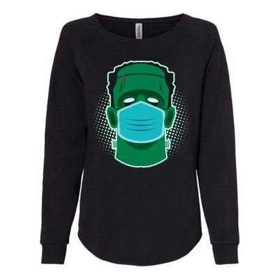 Quarantine Frankenstein With Mask Womens California Wash Sweatshirt