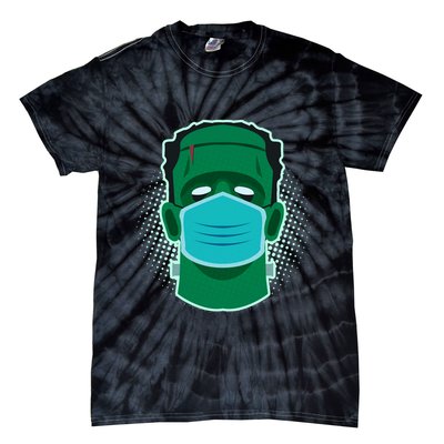 Quarantine Frankenstein With Mask Tie-Dye T-Shirt