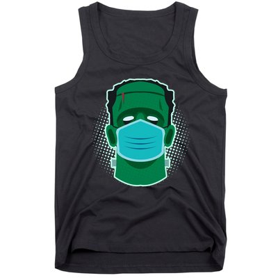Quarantine Frankenstein With Mask Tank Top