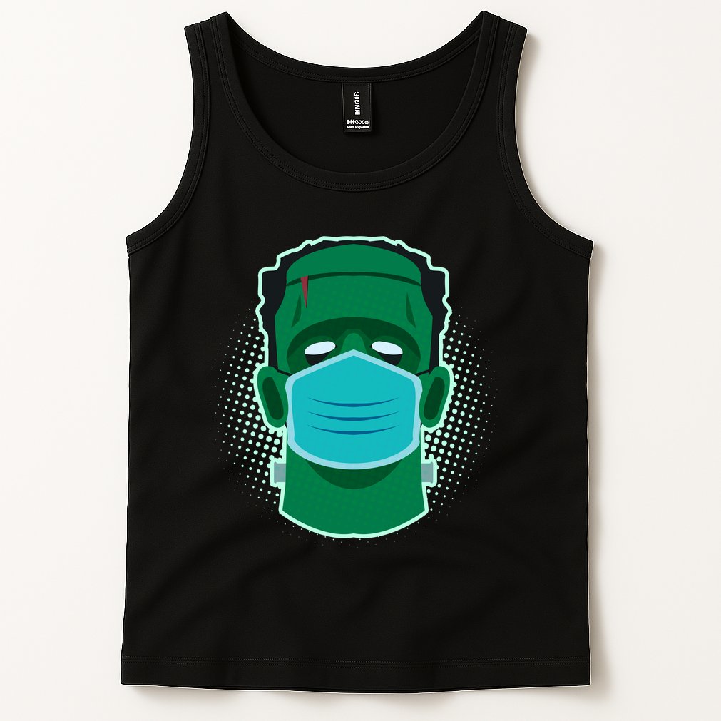 Quarantine Frankenstein With Mask Tank Top