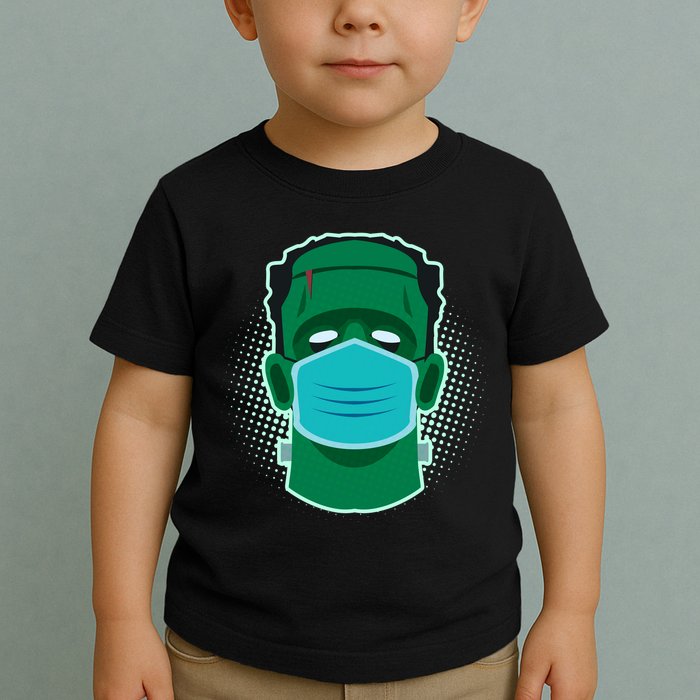 Quarantine Frankenstein With Mask Toddler T-Shirt
