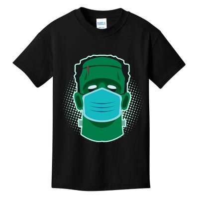 Quarantine Frankenstein With Mask Kids T-Shirt