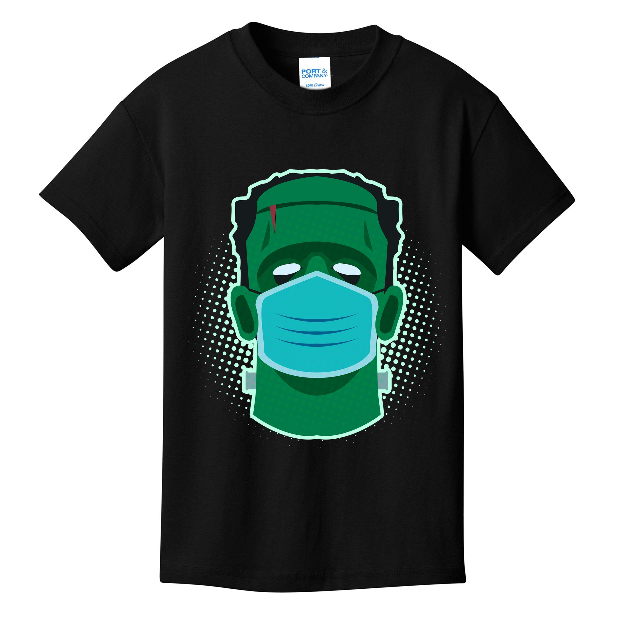 Quarantine Frankenstein With Mask Kids T-Shirt