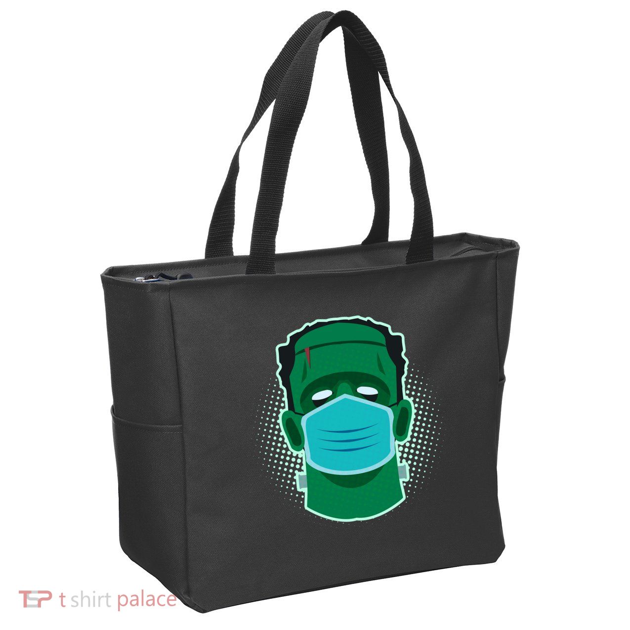 Quarantine Frankenstein With Mask Zip Tote Bag