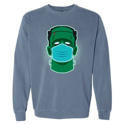 Quarantine Frankenstein With Mask Garment-Dyed Sweatshirt