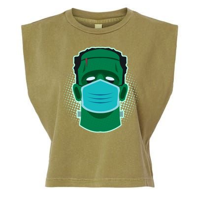 Quarantine Frankenstein With Mask Garment-Dyed Women's Muscle Tee