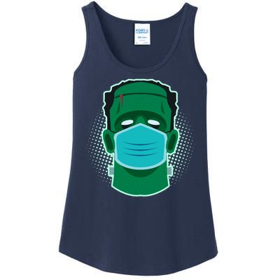 Quarantine Frankenstein With Mask Ladies Essential Tank