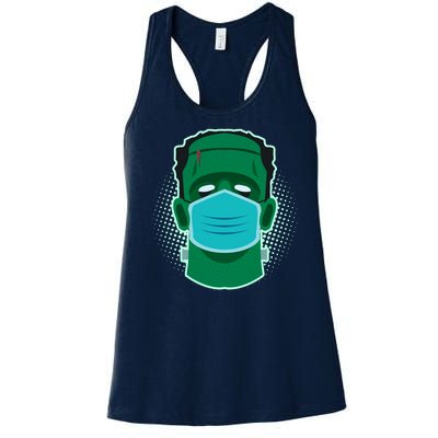 Quarantine Frankenstein With Mask Women's Racerback Tank