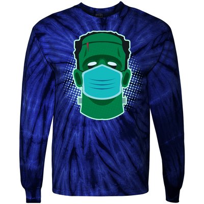 Quarantine Frankenstein With Mask Tie-Dye Long Sleeve Shirt