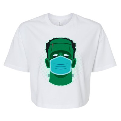 Quarantine Frankenstein With Mask Bella+Canvas Jersey Crop Tee