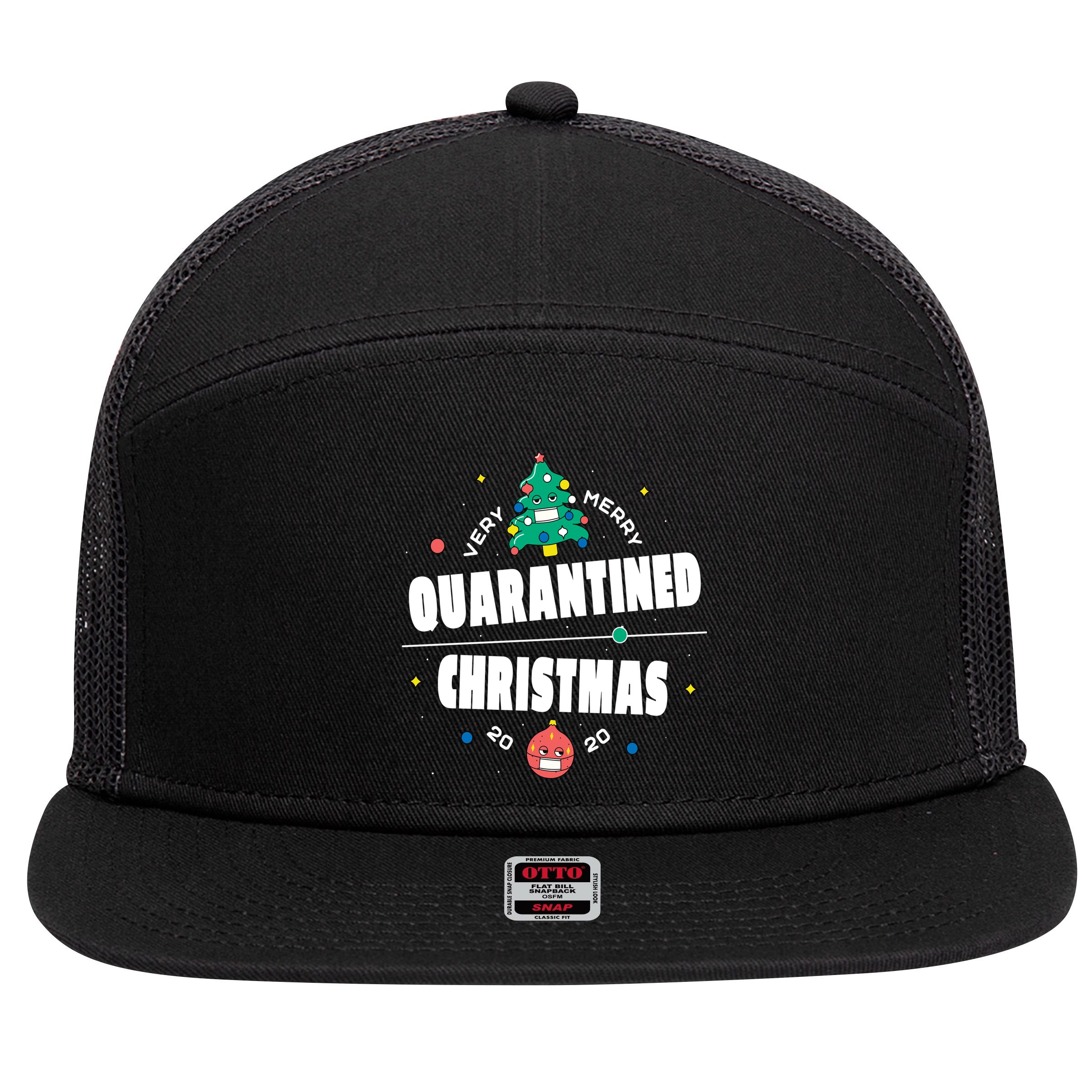 Quarantined Christmas 7 Panel Mesh Trucker Snapback Hat