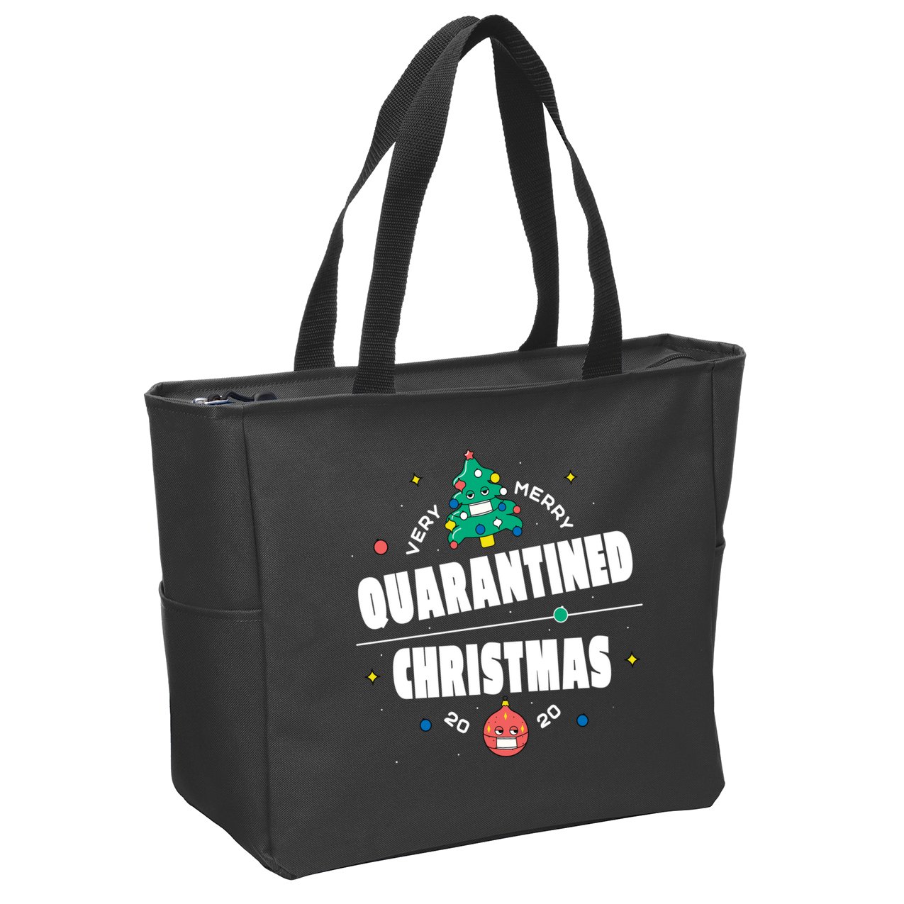 Quarantined Christmas Zip Tote Bag