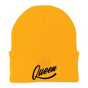 Queen Gold Crown  Knit Cap Winter Beanie