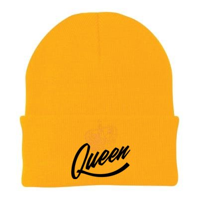 Queen Gold Crown  Knit Cap Winter Beanie