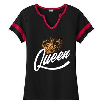 Queen Gold Crown  Ladies Halftime Notch Neck Tee