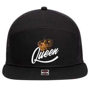 Queen Gold Crown  7 Panel Mesh Trucker Snapback Hat