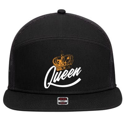 Queen Gold Crown  7 Panel Mesh Trucker Snapback Hat