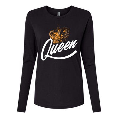 Queen Gold Crown  Womens Cotton Relaxed Long Sleeve T-Shirt