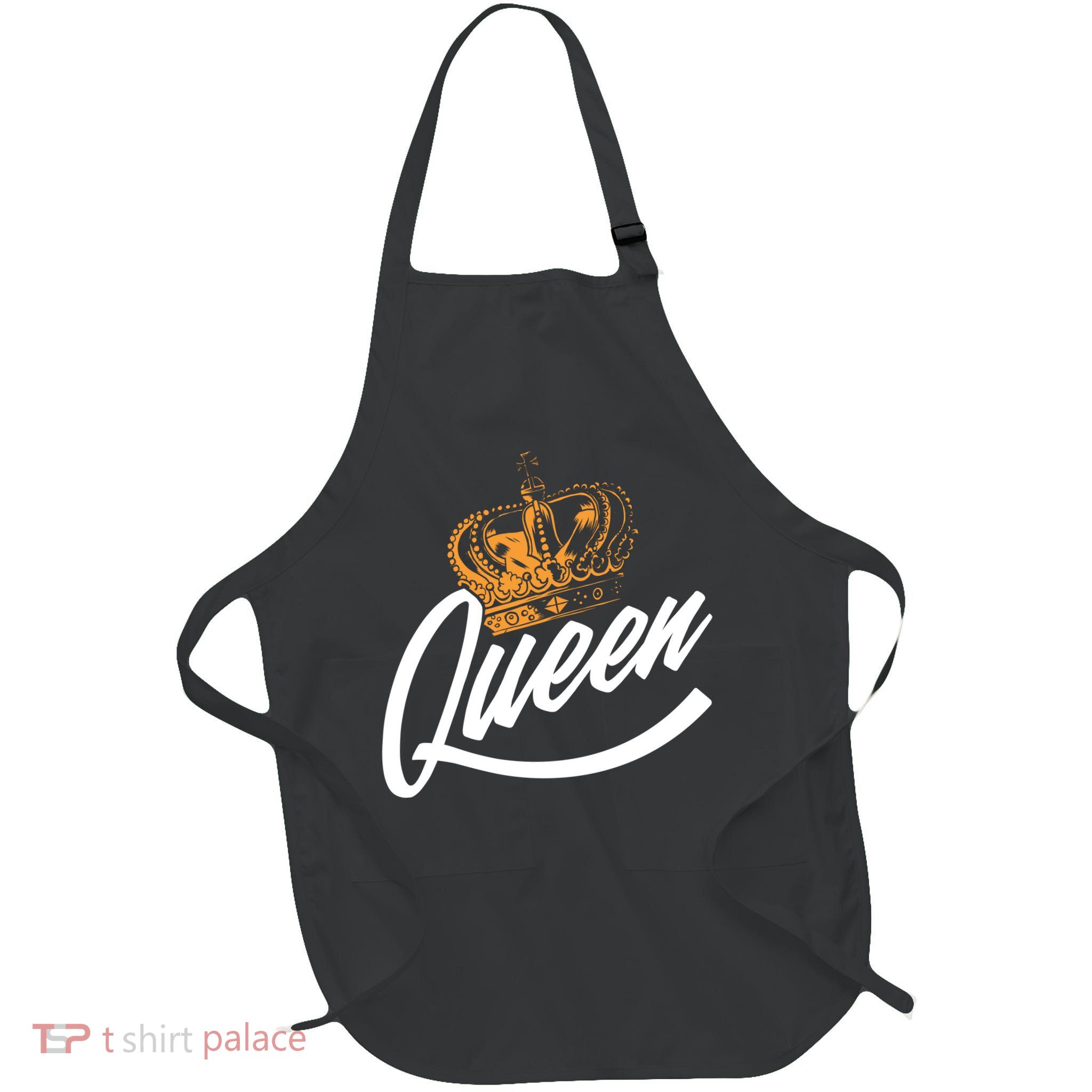 Queen Gold Crown  Full-Length Apron With Pockets