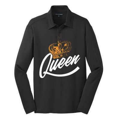 Queen Gold Crown  Silk Touch Performance Long Sleeve Polo