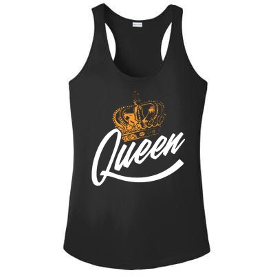 Queen Gold Crown  Ladies PosiCharge Competitor Racerback Tank