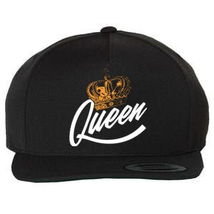 Queen Gold Crown  Wool Snapback Cap