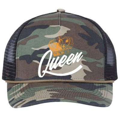 Queen Gold Crown  Retro Rope Trucker Hat Cap